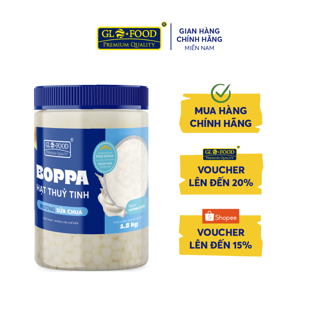 BOPPA SỮA CHUA GLOFOOD - Hạt Thuỷ Tinh/ Hạt Nổ/ Thạch Nổ topping đồ uống