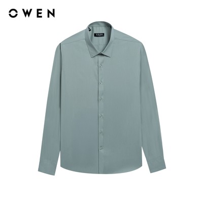 Owen - Áo sơ mi dài tay Slim Fit AS250015D màu Xanh bạc hà chất liệu Milk