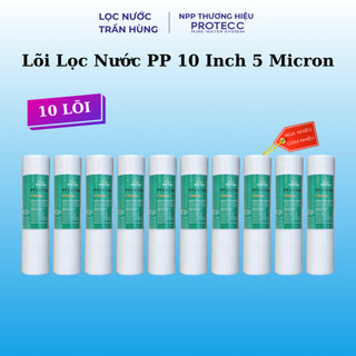 Combo 10 Lõi Lọc Nước PP 10 Inch - Lõi Lọc Số 1 PP 5 Micron - Lõi PP, Lõi Bông, Lõi Lọc Cặn