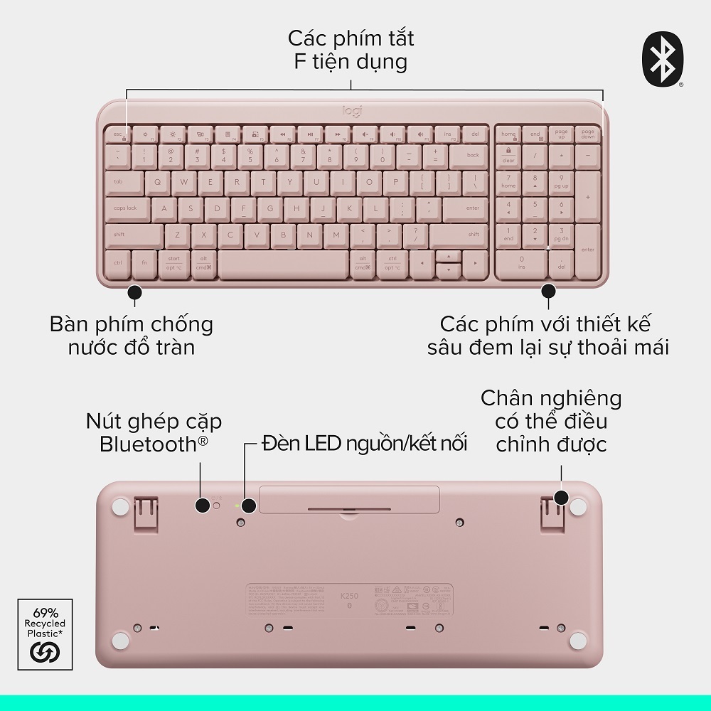 Combo Bàn phím & chuột không dây Bluetooth Logitech MK250 - dễ kết nối, thiết lập, thiết kế nhỏ gọn | BigBuy360 - bigbuy360.vn