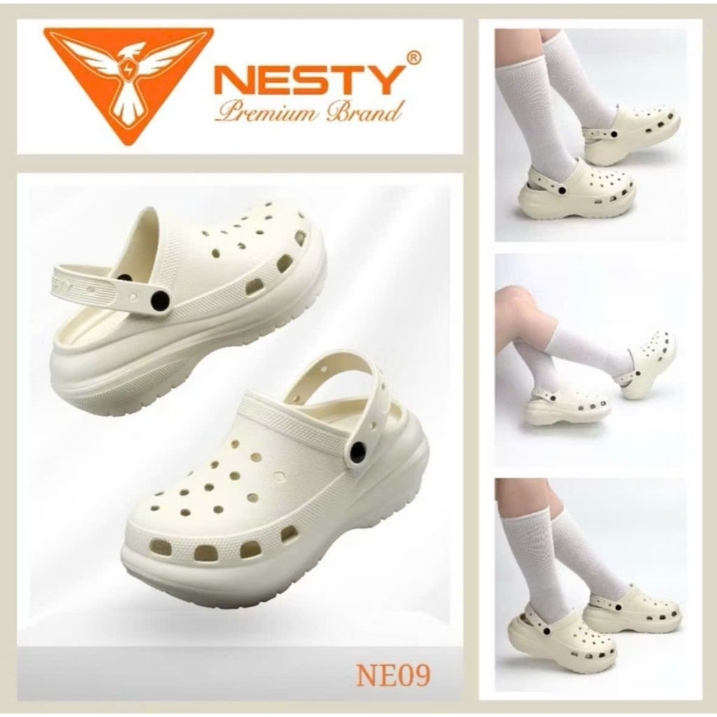[TẶNG CHARM 3D] Dép Sục Nữ Đế Cao 6CM NESTY Kiểu Dáng Basic Sục Đế Cao Mềm Chống Trượt NE09 Cao Su