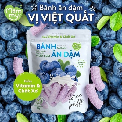 [QUÀ TẶNG] Bánh ăn dặm cho bé Mămmy vị Việt Quất giàu vitamin và chất xơ thiết kế chống hóc cho bé từ 6 tháng