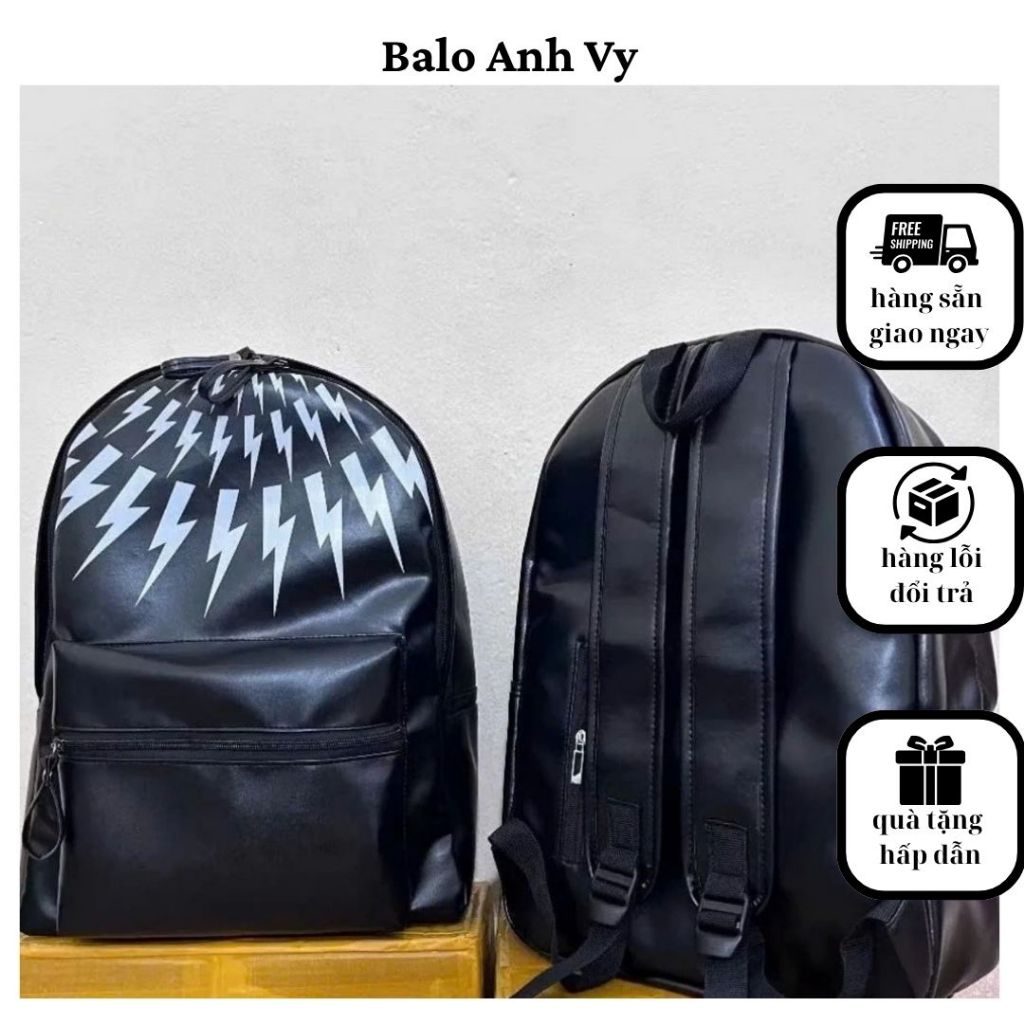 Balo TIA SÉT quai to size 43 hàng VN chất da PU chống nước, để được A4, laptop 14inch, atlat địa lý