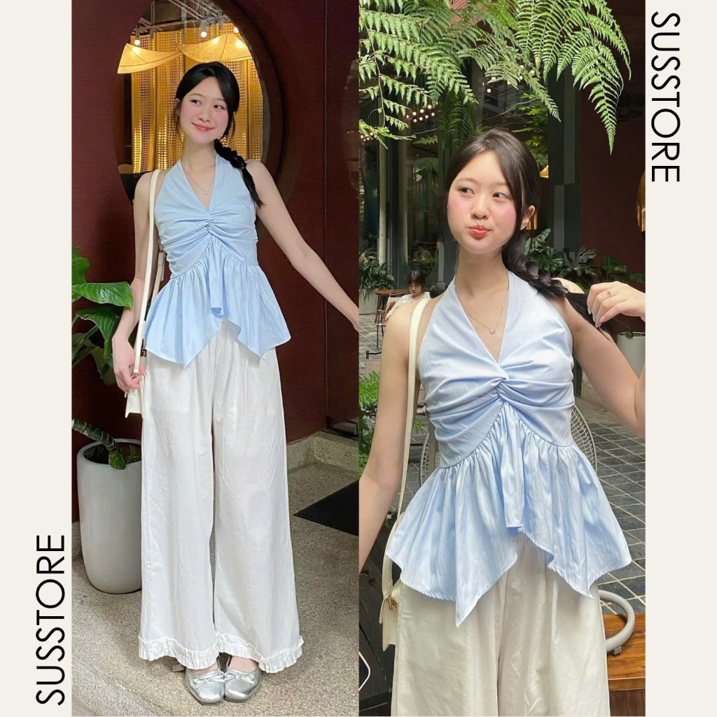 Áo Yếm Xoắn Ngực Xẻ Tà Nữ Tính A3126 Su Chang Thời Trang Nữ | BigBuy360 - bigbuy360.vn