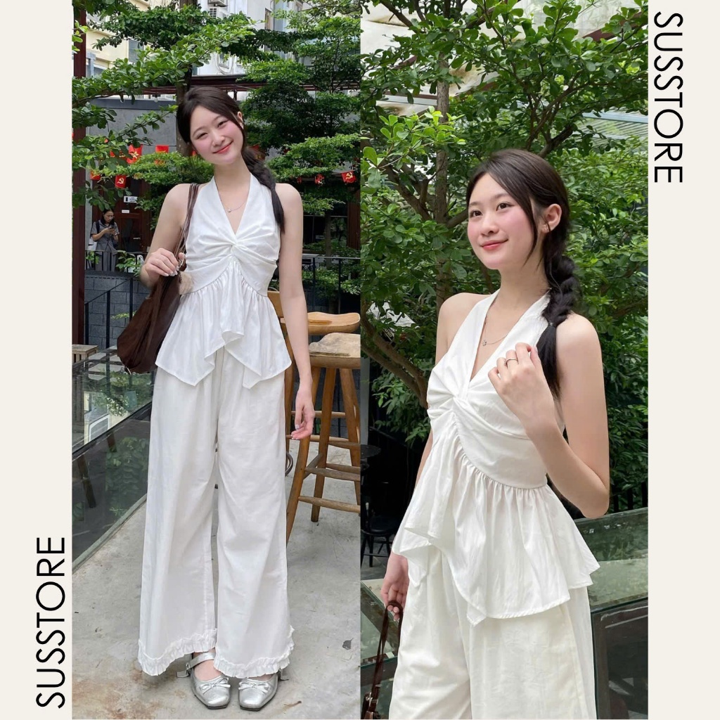 Áo Yếm Xoắn Ngực Xẻ Tà Nữ Tính A3126 Su Chang Thời Trang Nữ | BigBuy360 - bigbuy360.vn