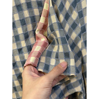 CHIE - Đầm caro cotton dáng dài chiết eo - osu