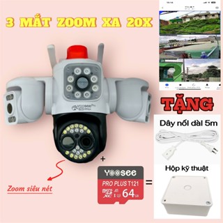 Camera Wifi Ngoài Trời Yoosee 4 Mắt Xem 3 Hướng F60 Zoom Xa 20X Siêu Nét Quay 360 Giám Sát Toàn Diện