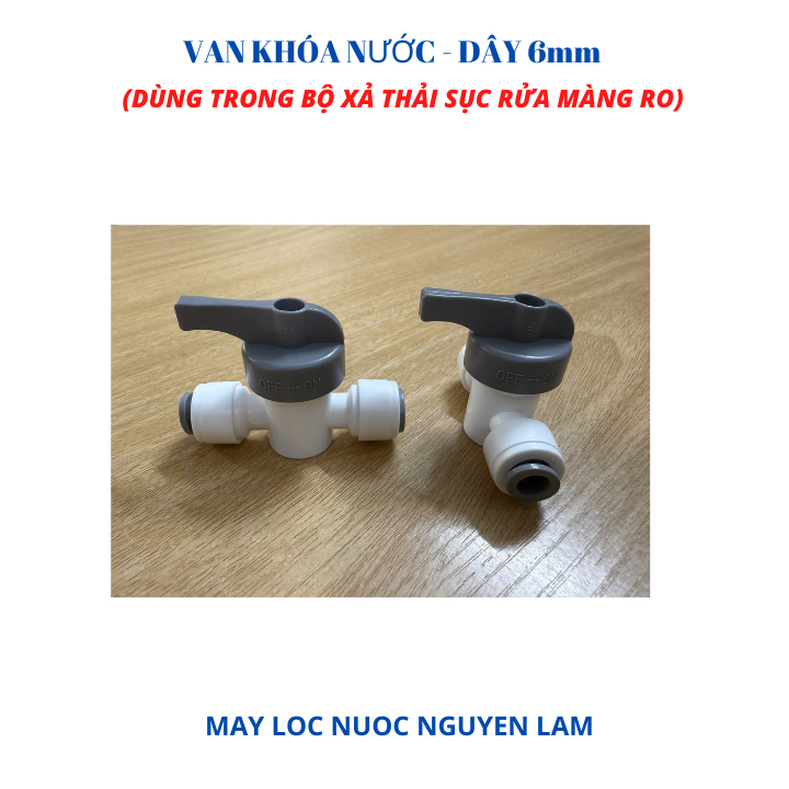 Van Khóa Nước 2 Đầu Dây 6mm - (Dùng Đóng/Mở Nguồn Nước Và Trong Bộ Van Xả Thải Máy Lọc Nước RO)