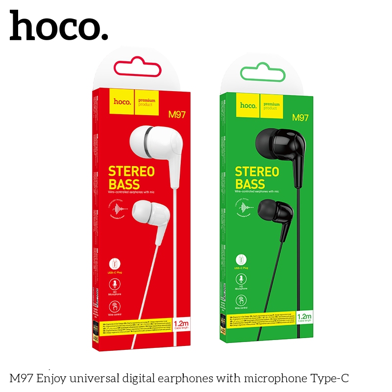 Tai nghe dây HOCO M97 chân cắm typeC, có hỗ trợ micro đàm thoại