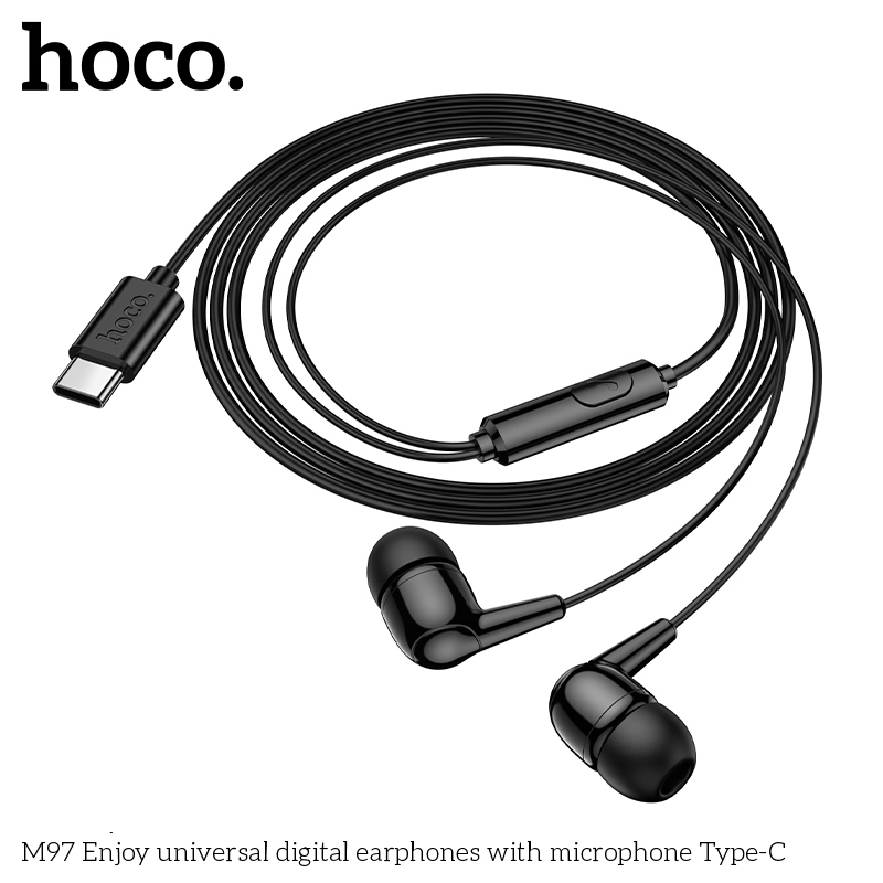 Tai nghe chân Type C Hoco M97 có 2 màu, dây dài 1.2m, tích hợp micro