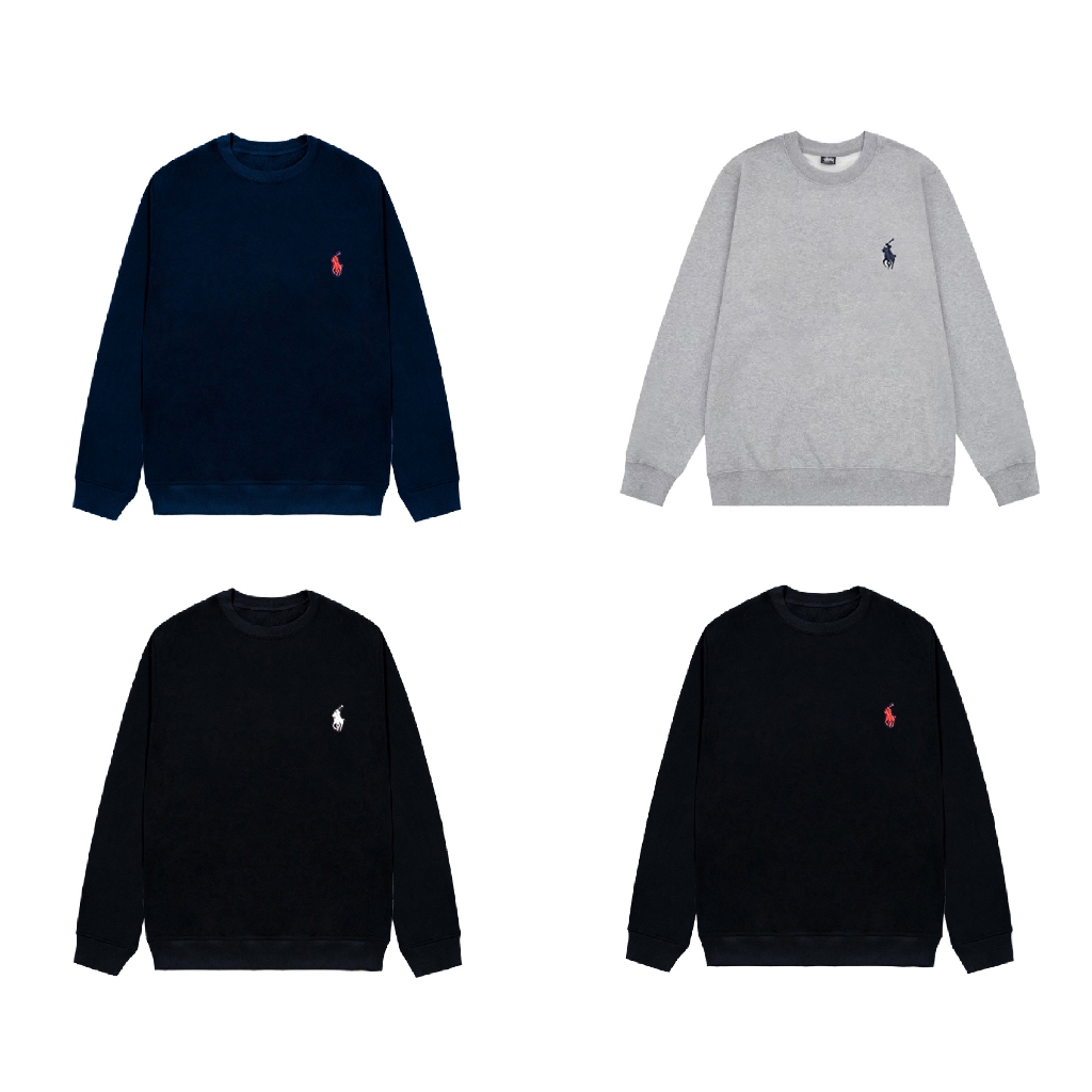 Áo sweater thêu ngựa logo nỉ bông swt thêu ngựa cao cấp siêu dày vải nam nữ unisex Loix