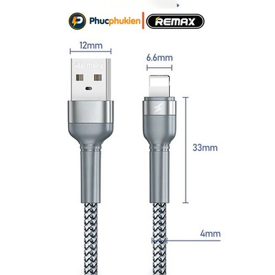 Remax 124i - Cáp sạc 2m hỗ trợ sạc nhanh 12w dành cho 14 Pro max trở xuống - Phúc Phụ Kiện Remax