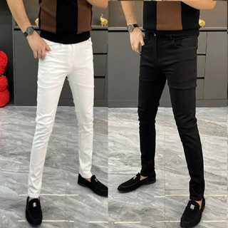 Quần Jean Nam Trơn Co Giãn Ôm Body – Trắng & Đen Cơ Bản CÓ SIZE ĐẠI BIG SIZE X1 JEAN NAM ĐEN TRẮNG TRƠN 20.25 JEAN NAM