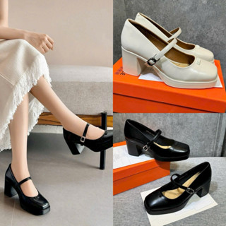  Giày Cao Gót Đúp 7p Chữ Miu Mũi Vuông Da Mềm Êm Fullbox Cao Cấp 