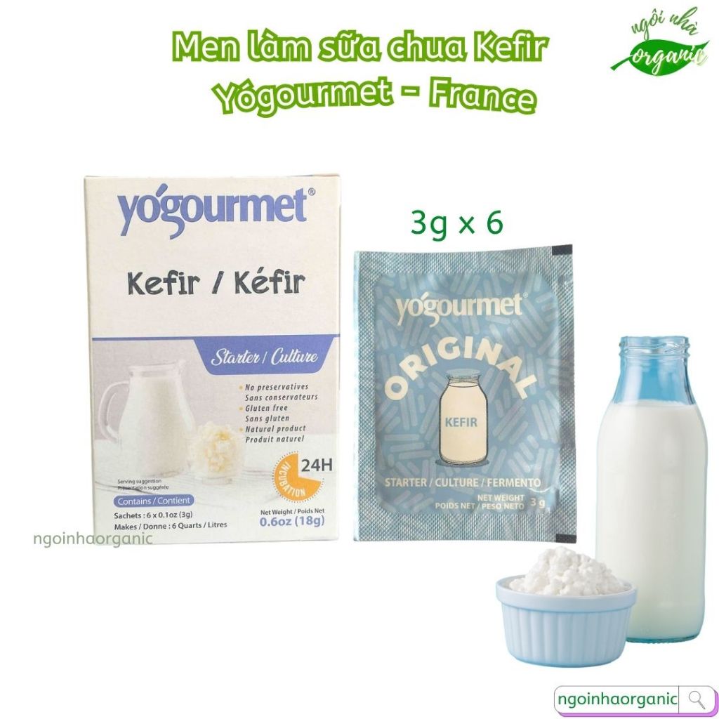 Bột Men Làm Sữa Chua Kefir Yogourmet