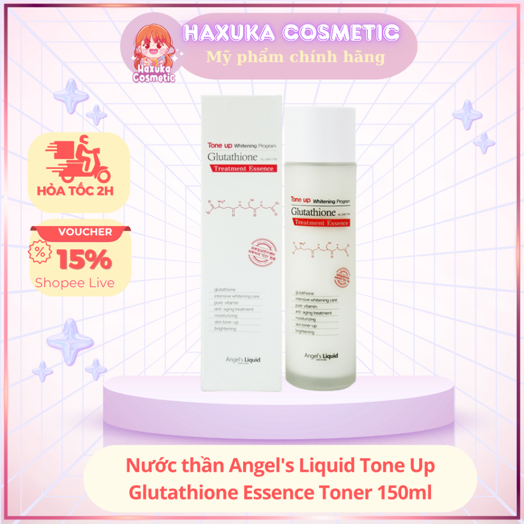 Nước Thần Angel's Liquid Tone Up Glutathione Essence Toner Angel Liquid Dưỡng Sáng Da 150ml