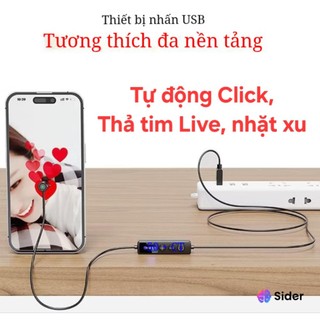 🎯 BH 12 tháng-THẢ TIM LIVE- NHẶT XU - AUTO CLICK - AUTO TAB, BỘ GÕ, NHẤP MÀN HÌNH DÙNG CHO 1 MÁY CẮM ĐIỆN 5V
