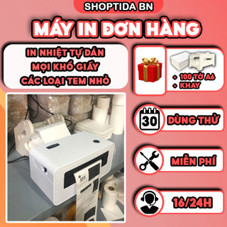  Máy in đơn hàng Shoptida SP46 in đơn hàng phiếu gửi minicode logo tự dán bảo hành 12 tháng 