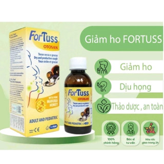 Siro Ho Thảo Dược Fortuss Otosan (Mẫu mới) Hỗ trợ Bổ Phế , Làm Dịu Con Ho, Bảo Vệ Niêm Mạc. (Chai 180g)