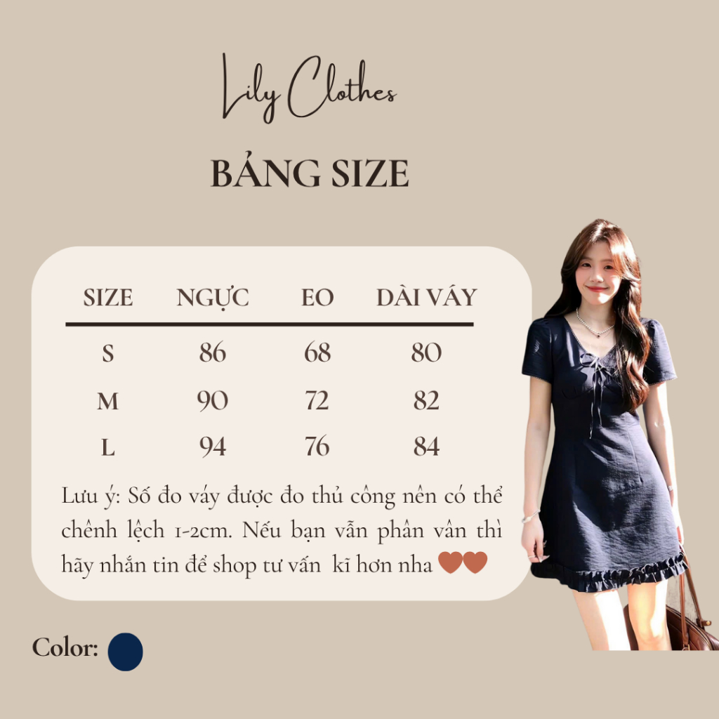 Lily.clothes (Sẵn) Váy đầm nữ cổ V viền bèo dáng ngắn – Emily Dress vải đũi xước mix ren nữ tính khoá kéo sau lưng | BigBuy360 - bigbuy360.vn