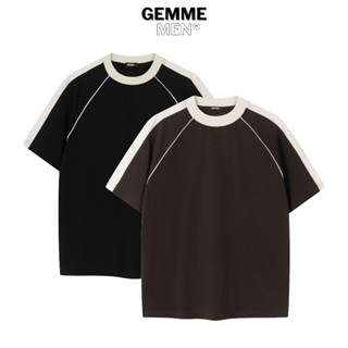 Áo thun raglan phối vai Cotton big size GEMME MEN 55 - 150kg trẻ trung, năng động