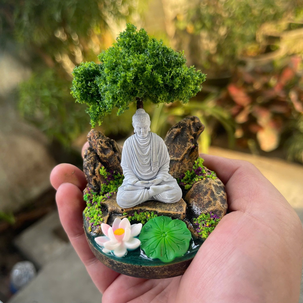 Tiểu cảnh mini tượng phật Thích Ca mâu Ni, A Di Đà, Di Lặc, Quan Âm Bồ Tát, Tôn Ngộ Không trang trí bàn làm việc, làm qu