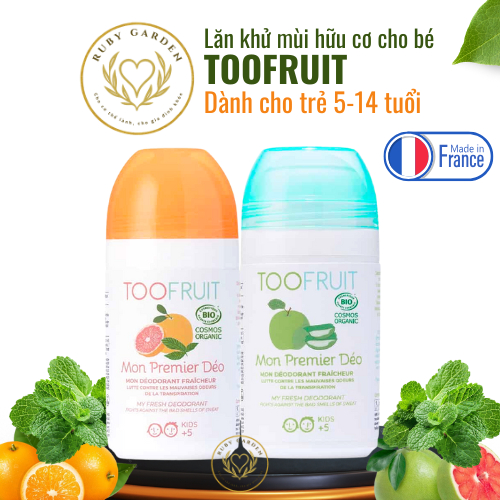 [NK Pháp] Lăn khử mùi hữu cơ không muối nhôm cho bé trai & bé gái TOOFRUIT 50ml - Ruby Garden