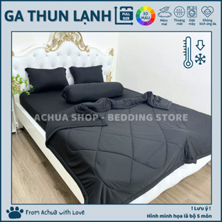 2H ĐEN | SIÊU TỐC Ga Hè Thun Lạnh Silk ACHUASHOP GA LẺ Bộ 3 - 4 -5 Món kèm mền Ga Trải Giường Ga Nệm