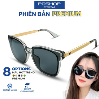 Kính Mát Nữ Thời Trang Mắt Kính Râm Unisex Gọng Kim Loại Dáng Vuông Chống UV400 Đi Đêm 602335
