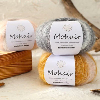 Len mohair gradient cuộn 25gr, dùng móc áo, cột tóc, khăn