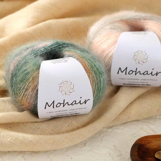 Len mohair gradient cuộn 25gr, dùng móc áo, cột tóc, khăn