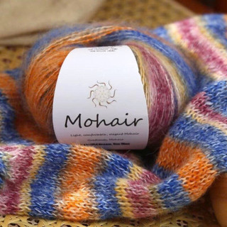 Len mohair gradient cuộn 25gr, dùng móc áo, cột tóc, khăn