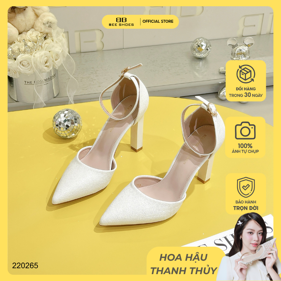 Giày cao gót nữ BEE SHOES mũi nhọn quai trơn gót 9cm - 220265