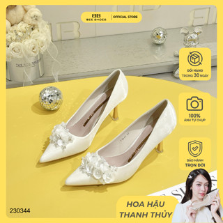 Giày cao gót nữ BEE SHOES mũi nhọn đính hoa gót 7cm - 230344