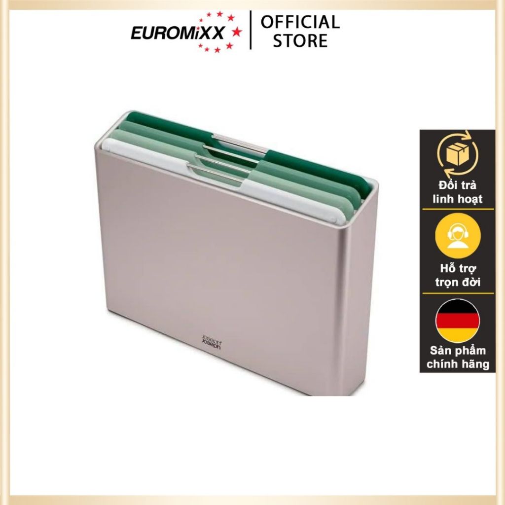 Bộ 4 thớt Joseph Joseph Folio Large Sage 60197, chất liệu nhựa chất lượng cao