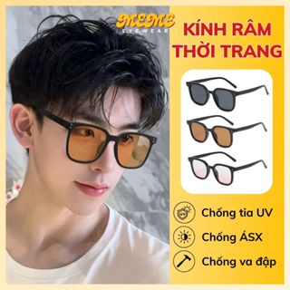  Mắt kính râm thời trang nam nữ gọng kính vuông chất liệu nhựa dễ đeo chống uv đi đường đi biển phong cách hàn quốc T11 