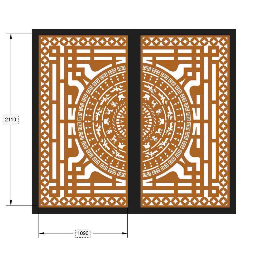 Cửa cổng 2 tấm CNC kích thước theo yêu cầu