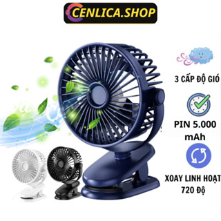 Quạt Sạc Mini Để Bàn GF10 CENLICA Đa Năng,Kẹp Xoay 720 Độ Chạy Cực Êm Dùng Trong Nhiều Giờ Liên Tiếp