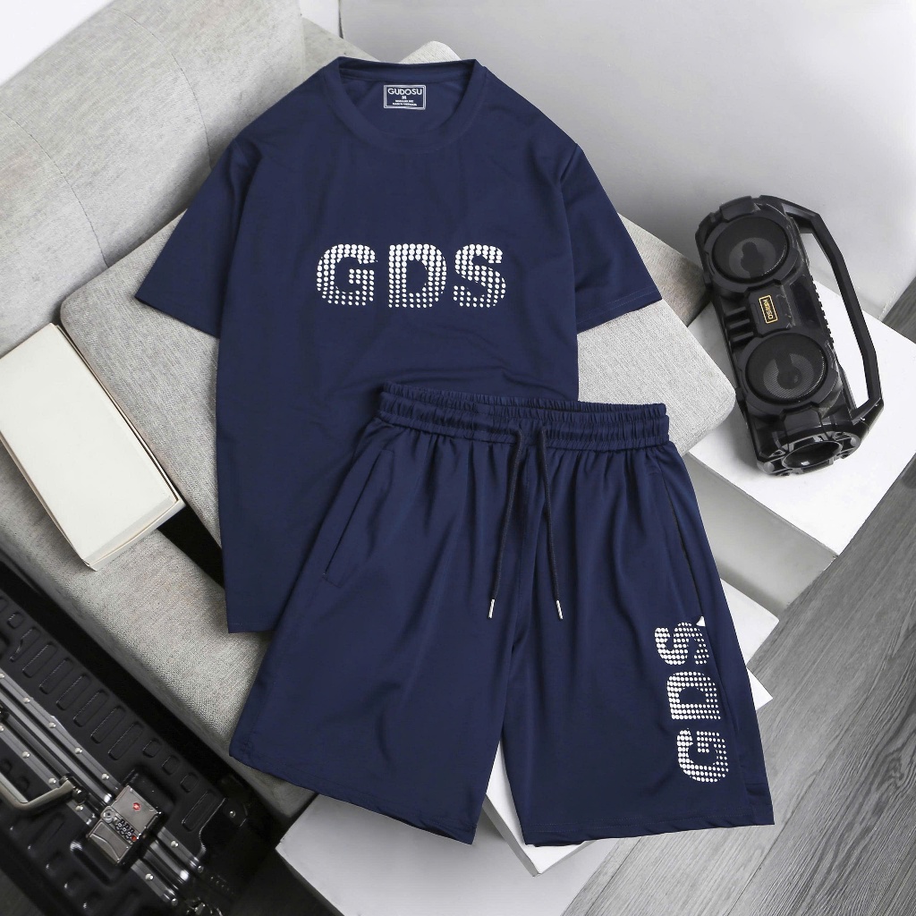 Bộ Quần Áo Nam Sport Mens Gudosu Vải Thun Lạnh Họa Tiết Chữ GDS Mềm mịn, Thoáng mát co dãn 4 chiều