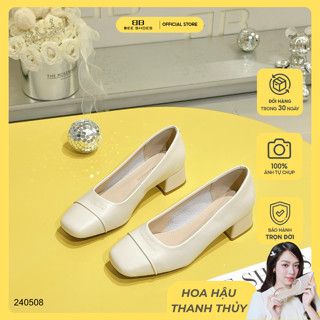 Giày cao gót nữ BEE SHOES mũi vuông gót trụ 4cm - 240508 ( form 1.5)