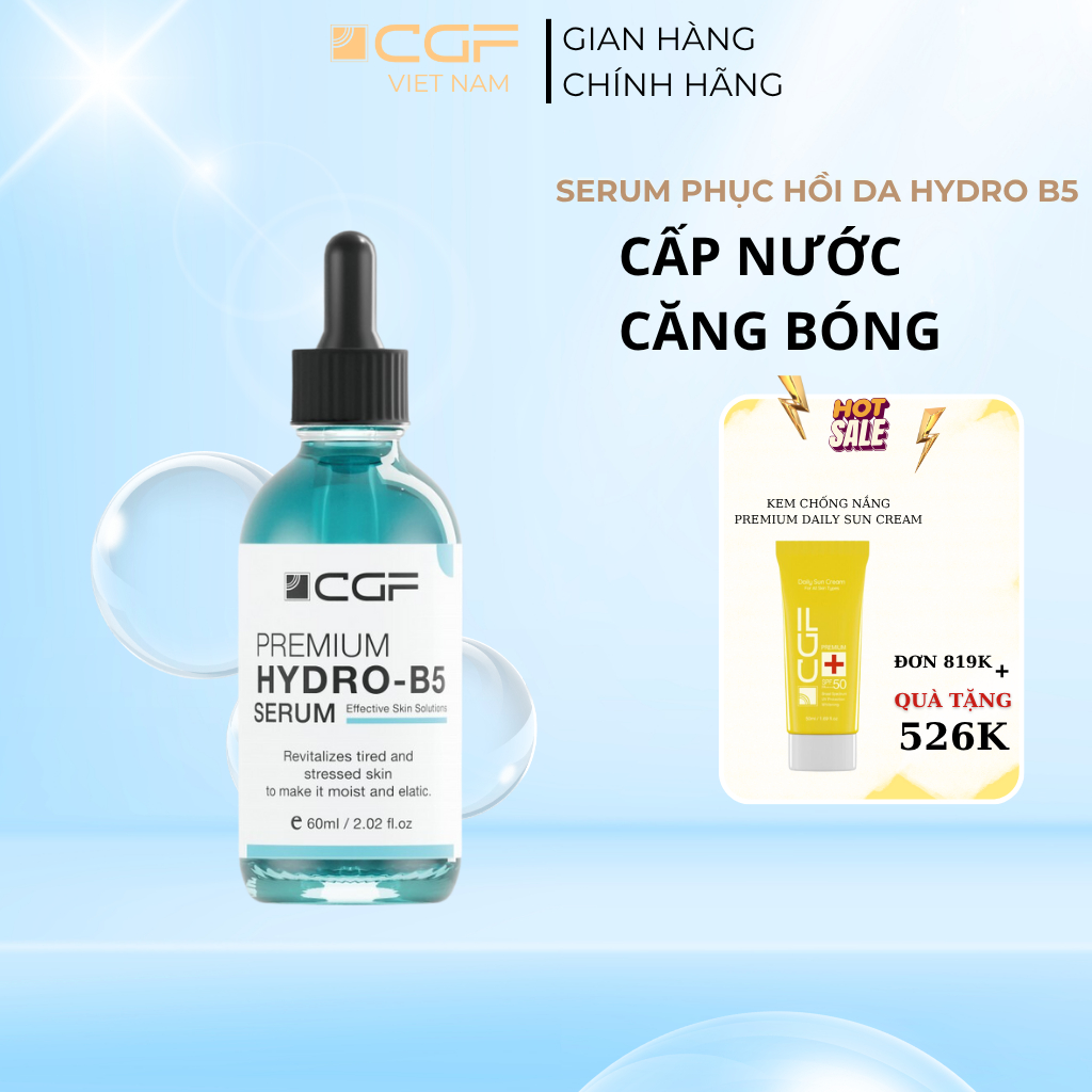 Serum B5 CGF 60ml - Tinh chất phục hồi da HYDRO B5 CGF cấp ẩm, sáng da , đều màu