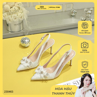 Giày cao gót nữ BEE SHOES mũi nhọn đính hoa gót 9cm - 230463 ( form 1.5)