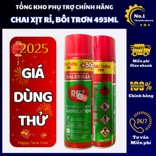 Chai xịt bôi trơn chống gỉ rỉ sét kim loại, vệ sinh kim loại RBZ chai lớn 350G