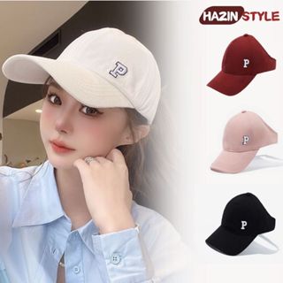  Mũ lưỡi trai hở nửa đầu HAZIN thêu chữ P form mềm thời trang nón lưỡi trai thể thao dành cho nữ 