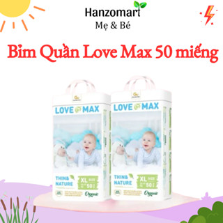  Tã Bỉm Love Max Organic Bỉm Dán Quần Mỏng Nhẹ Siêu Tiết Kiệm chống hăm cho bé   50 miếng  