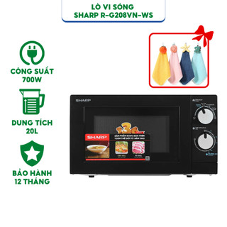 Lò vi sóng Sharp R-208VN-WS 20 lít - Hàng chính hãng - Bảo hành 12 tháng