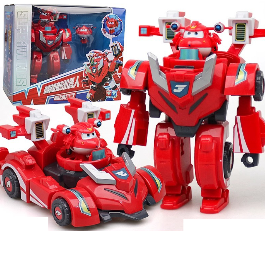Đồ chơi mô hình super wings đội bay siêu đẳng Siêu Robot Biến Hình Xe Đua - Jett Tia Chớp SUPERWINGS