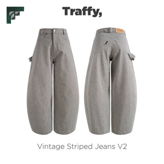 Quần Kaki Sọc Ver2 TRAFFY Form Cạp Trễ Ống Rộng Unisex