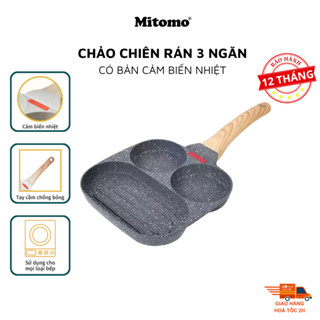 Combo Chảo Chiên Trứng 3 Ngăn Và Set Muỗng Bằng Silicone Chịu Nhiệt Cao, Chống Dính