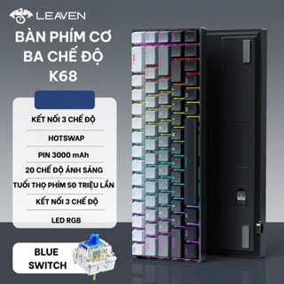 Bàn Phím Cơ Bluetooth K68BT Trục Cơ Red Switch. Có Hotswap Kết Nối Máy Tính/ Điện Thoại/ Tablet  Bảo Hành 12 Tháng